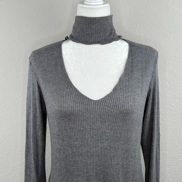 Revolve LNA Detached Turtleneck Long Sleeve Lightweight Sweater Top Gray Large - Picture 4 of 16